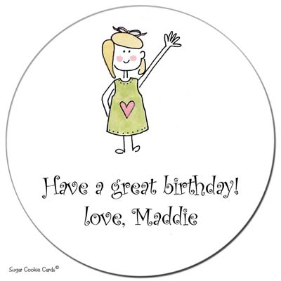 Sugar Cookie Gift Stickers - Big Girl Sugar Cookie Gift Stickers - Big Girl
